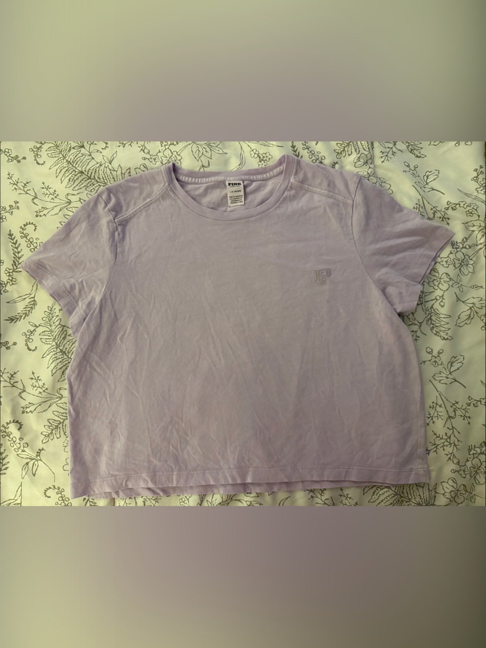 PINK Victoria's Secret Lavender Short Sleeve Crop Tee